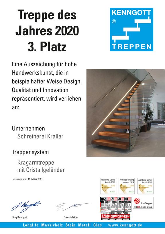 Kraller 3 Platz Treppe des Jahres 2020
